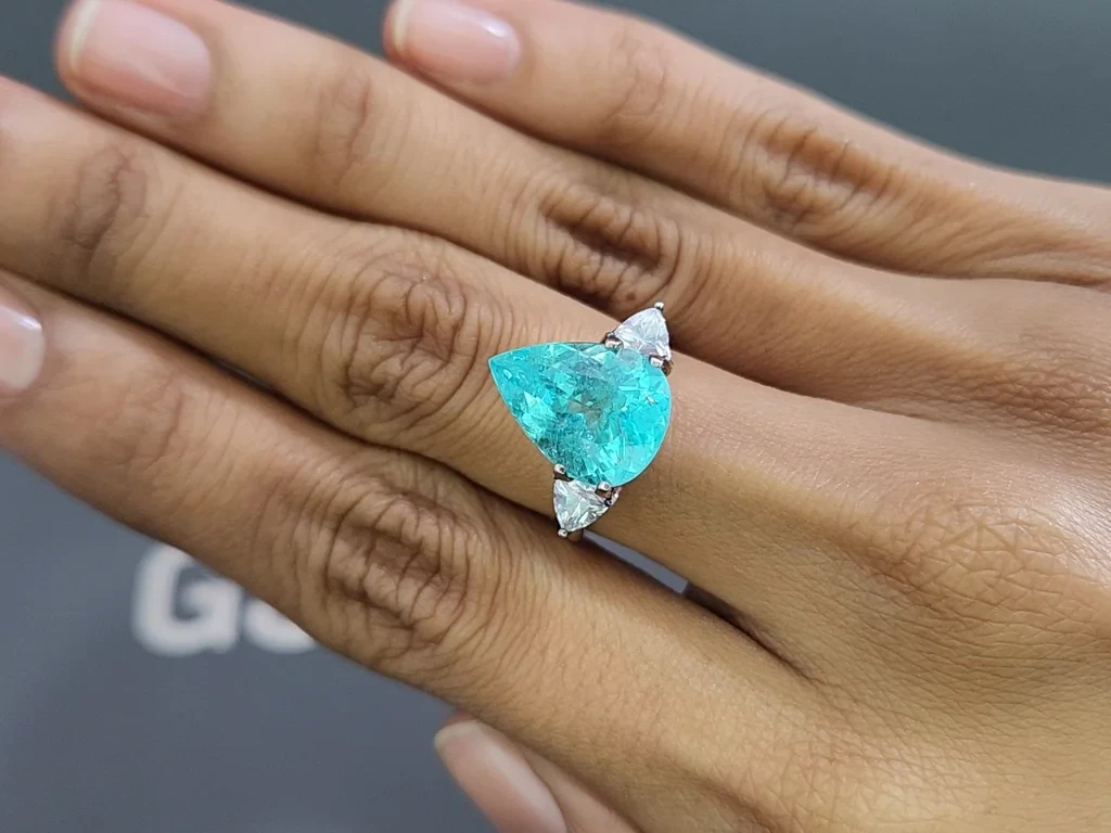 Pera de turmalina Neon Paraiba cortada 6,03 quilates, Mozambique Image №5