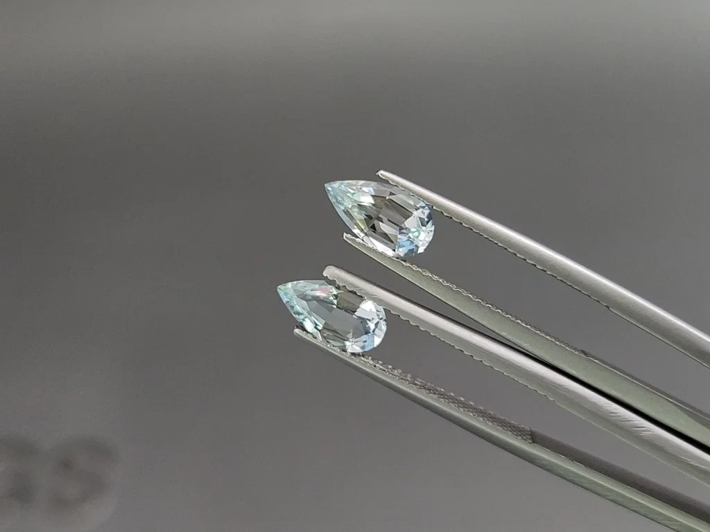 Set of aquamarines in pear cut 2.63 carats, Madagascar Image №4