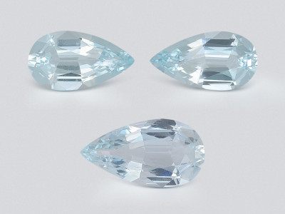 Set of aquamarines in pear cut 2.63 carats, Madagascar photo