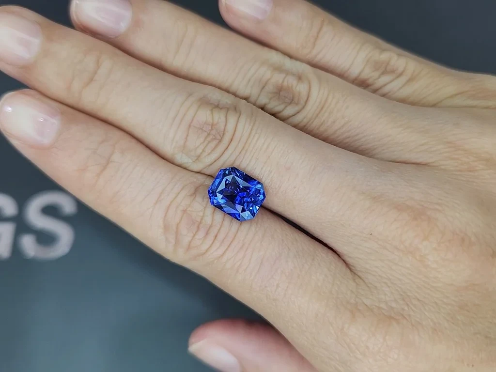 Saphir bleu taille radiant de 4,08 carats, Sri Lanka Image №2
