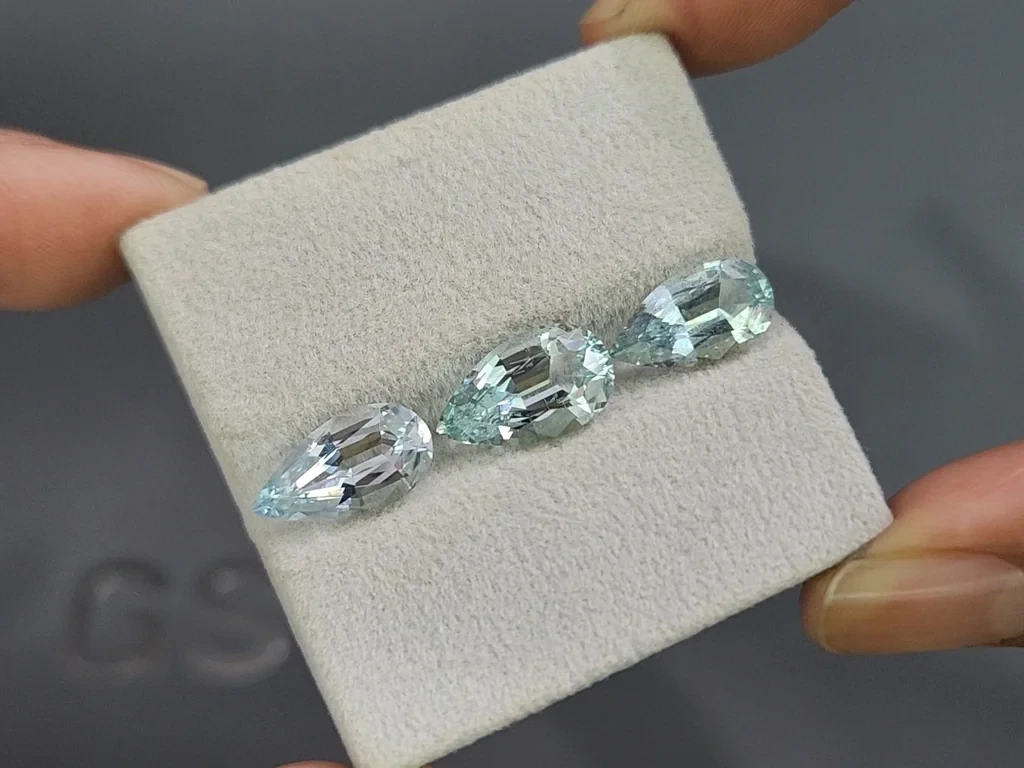 Ensemble aigues-marines taille poire, 7,18 carats, Madagascar Image №5