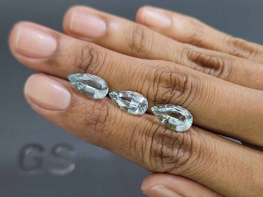 Ensemble aigues-marines taille poire, 7,18 carats, Madagascar Image №2