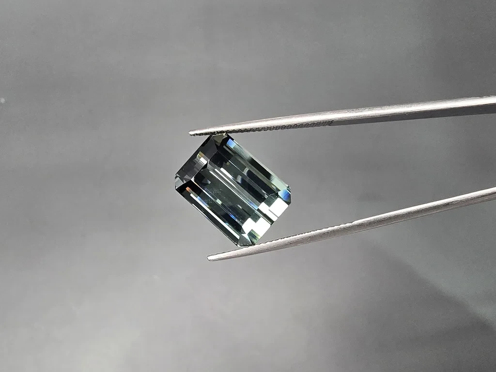 Rare steel-gray tourmaline in octagon cut 15.34 carats, Brazil Image №4