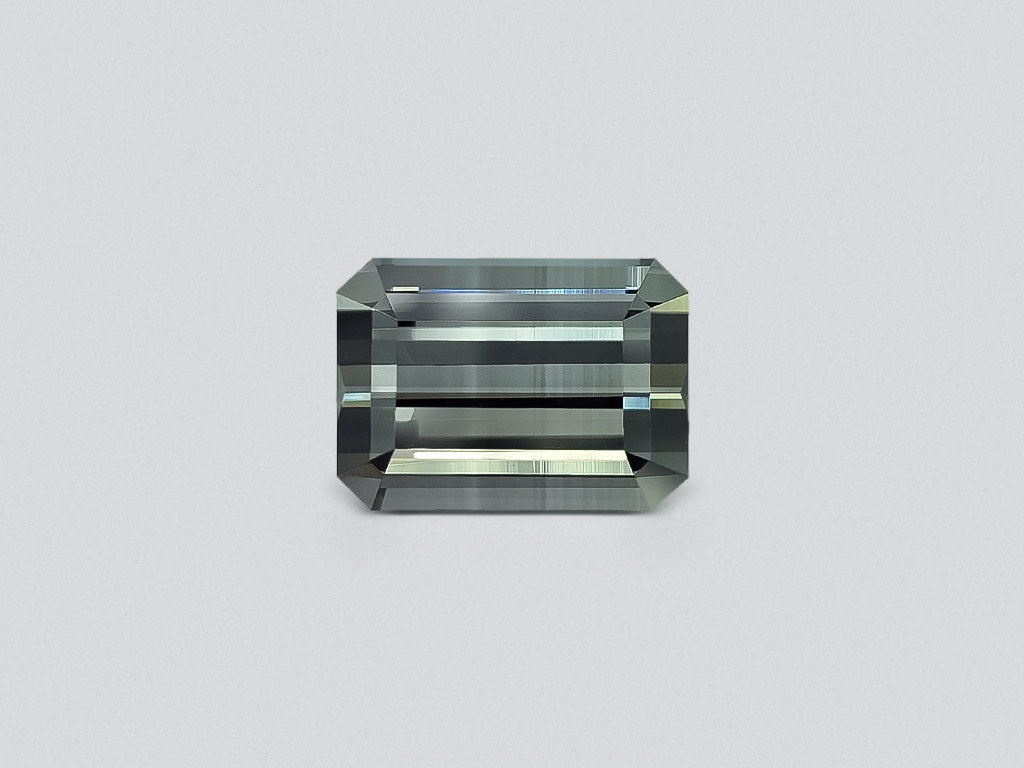 Rare steel-gray tourmaline in octagon cut 15.34 carats, Brazil Image №1