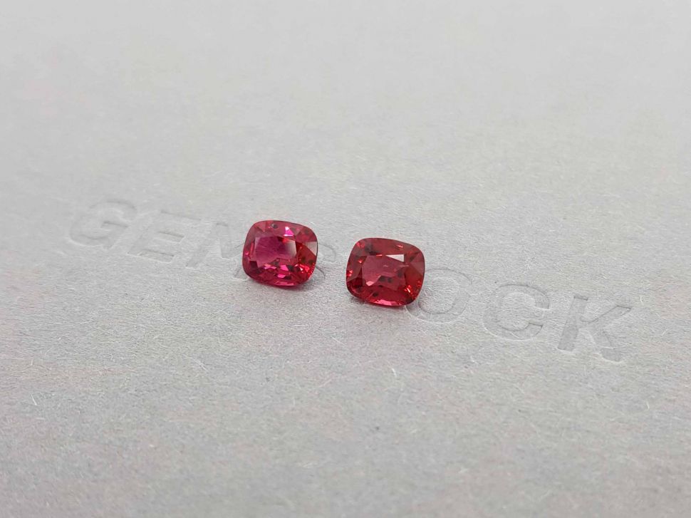 Pair of red spinels 2.17 ct, Burma Image №3