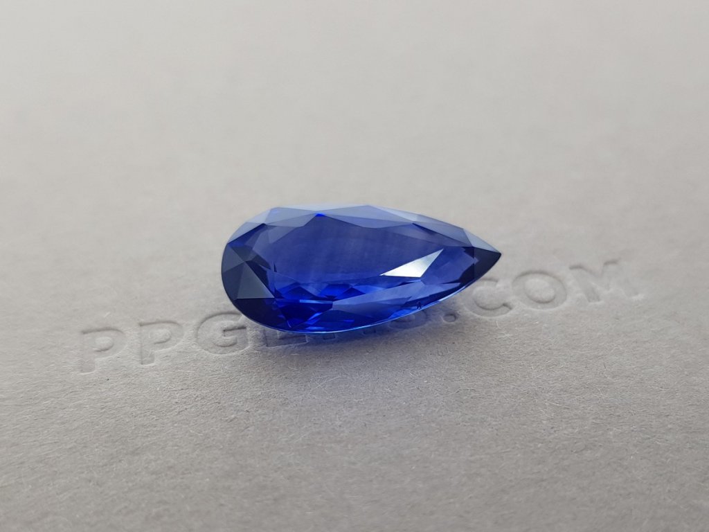 Large pear cut blue sapphire 11.27 ct, Sri Lanka Image №4