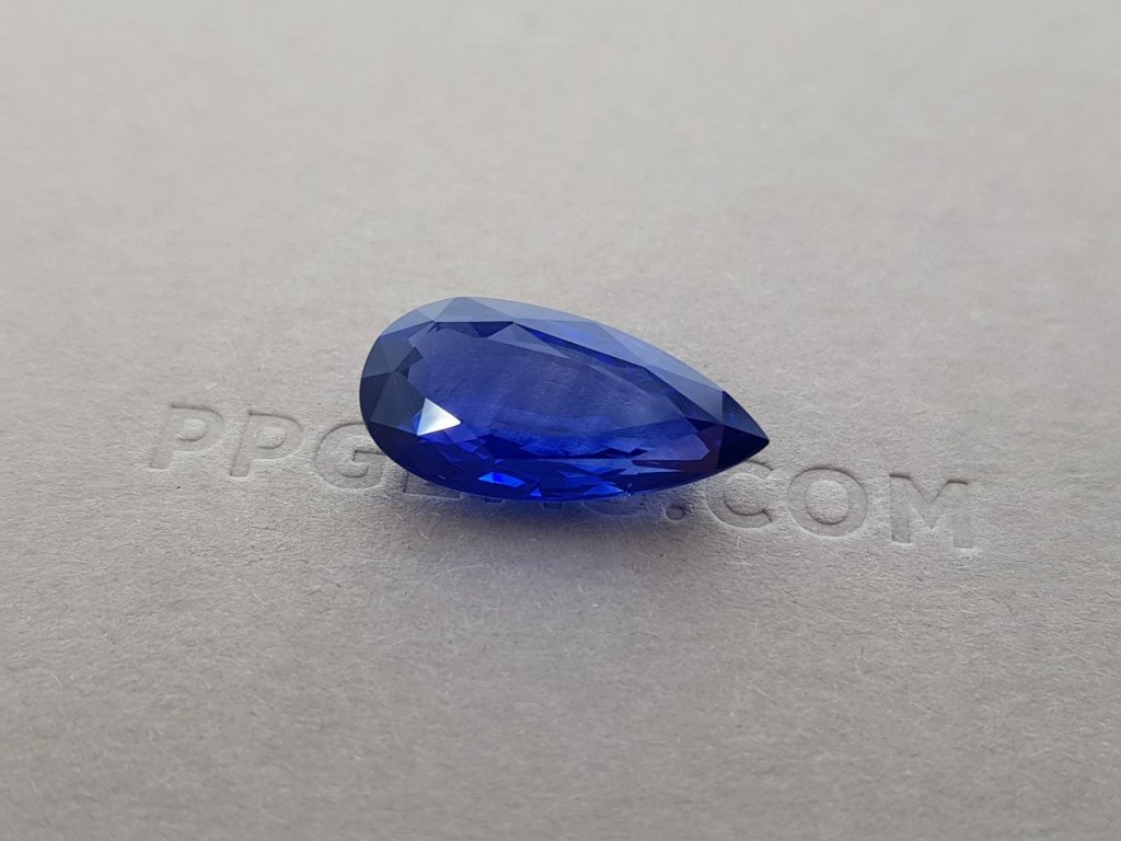 Large pear cut blue sapphire 11.27 ct, Sri Lanka Image №5