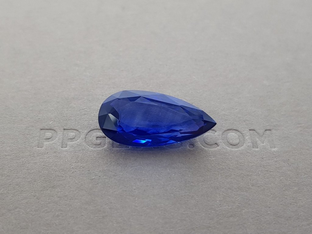 Large pear cut blue sapphire 11.27 ct, Sri Lanka Image №2