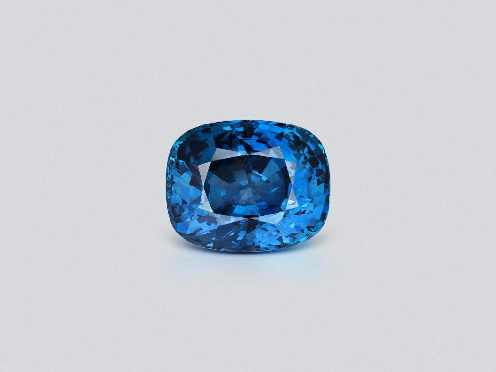 Unique unheated vivid blue sapphire in cushion cut 24.79 ct, Burma, GRS Image №1