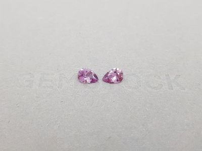 Pair of unheated pear-cut purple sapphires 1.12 ct photo