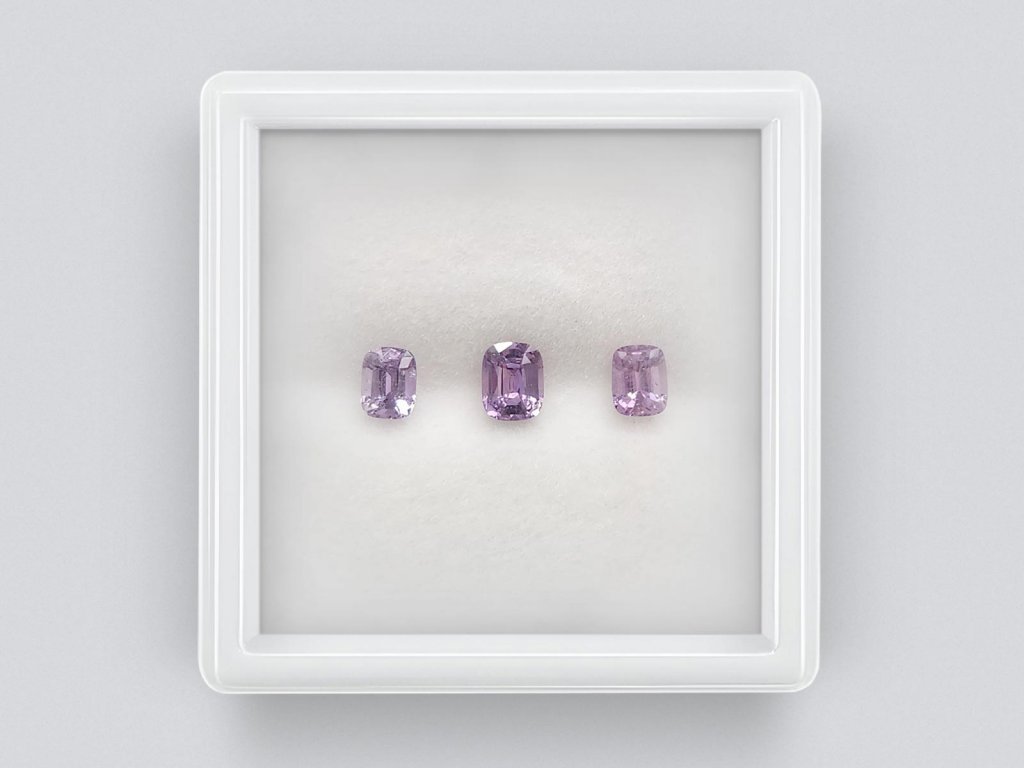 Set of lavender  unheated cushion-cut sapphires 1.35 carats, Madagascar Image №1