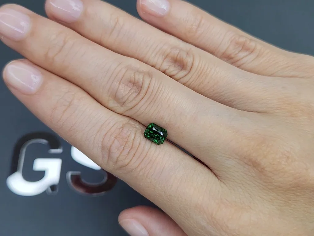 Granate tsavorita verde, talla octágono 1,25 quilates, Tanzania  Image №2