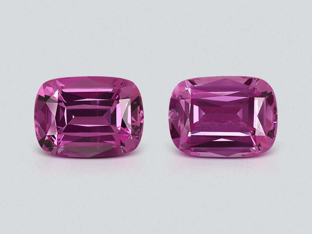 Pair of rhodolite garnets cushion cut 2.79 carats, Tanzania Image №1