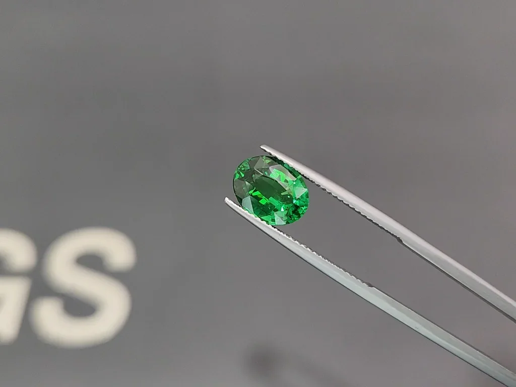 Granate tsavorita de corte ovalado verde vivo de 3,01 carats, de Tanzania Image №3