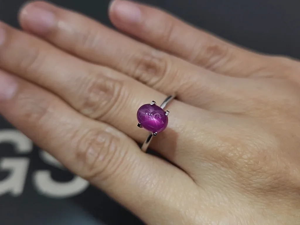 Unheated star ruby cabochon cut 2.29 carats, Mozambique Image №5