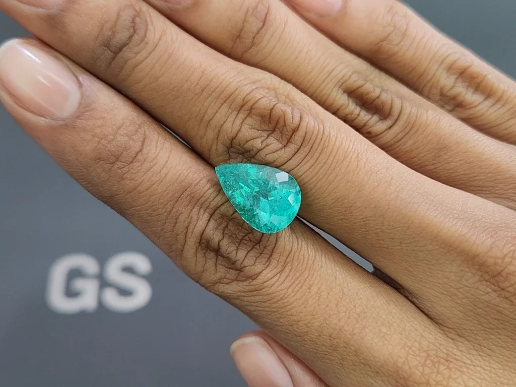 Neon-Pariba-turmalin im birnenschliff 6,76 karat, Mosambik Image №2