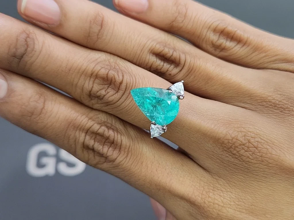 Neon-Pariba-turmalin im birnenschliff 6,76 karat, Mosambik Image №5