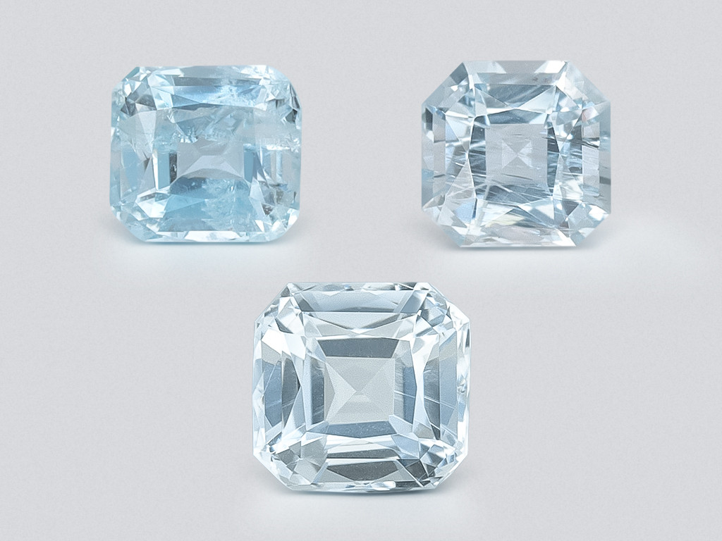 Set of aquamarines octagon cut 1.27 carats, Madagascar Image №1