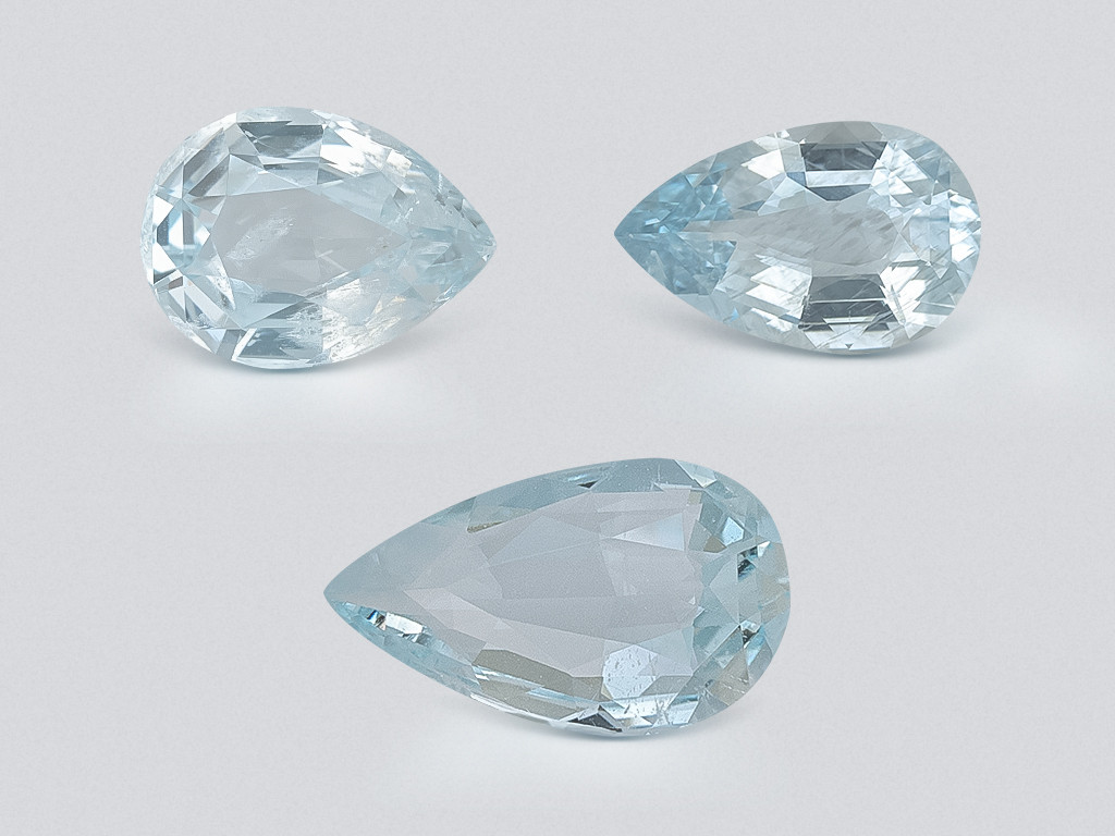 Ensemble aigues-marines taille poire, 2,56 carats, Madagascar Image №1