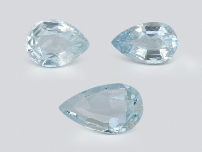 Ensemble aigues-marines taille poire, 2,56 carats, Madagascar photo