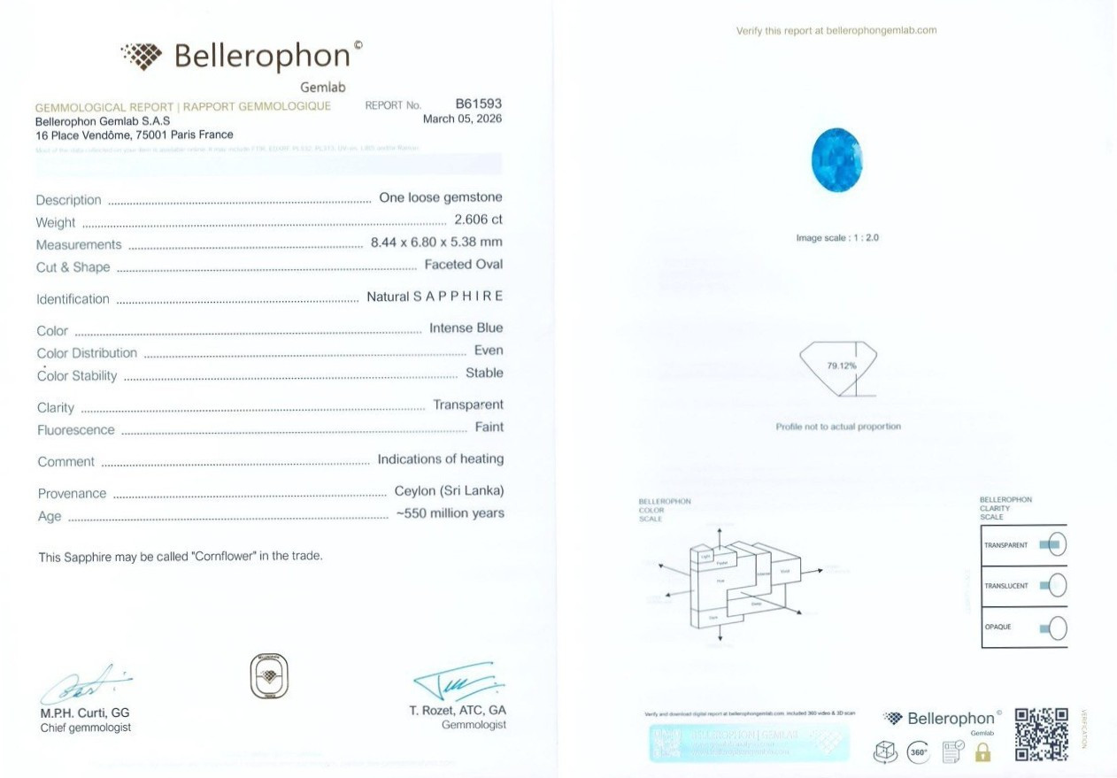 Kornblumenblauer saphir im ovalschliff 2,60 karat, Sri Lanka Image №6
