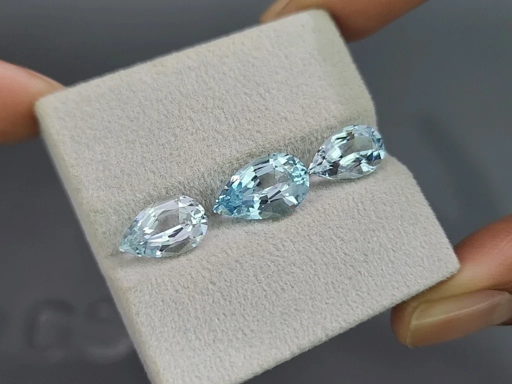 Satz aquamarine im birnenschliff 6,51 karat, Madagaskar Image №5