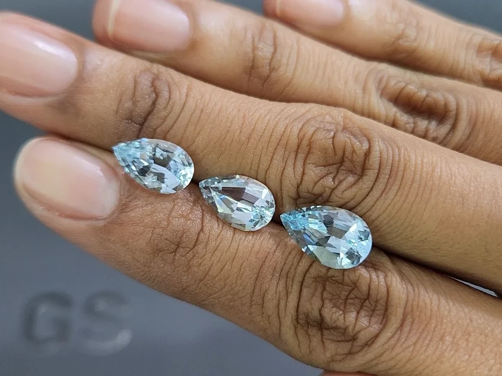 Satz aquamarine im birnenschliff 6,51 karat, Madagaskar Image №2