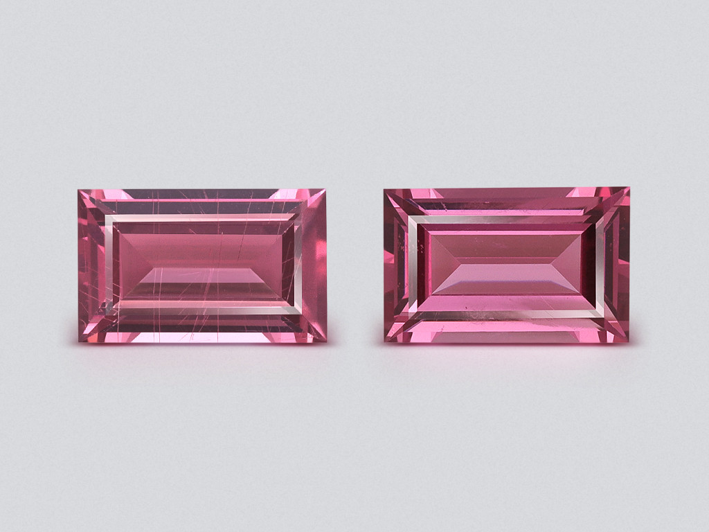 Pair of garnets rhodolite baguette cut 2.31 carats, Madagascar Image №1