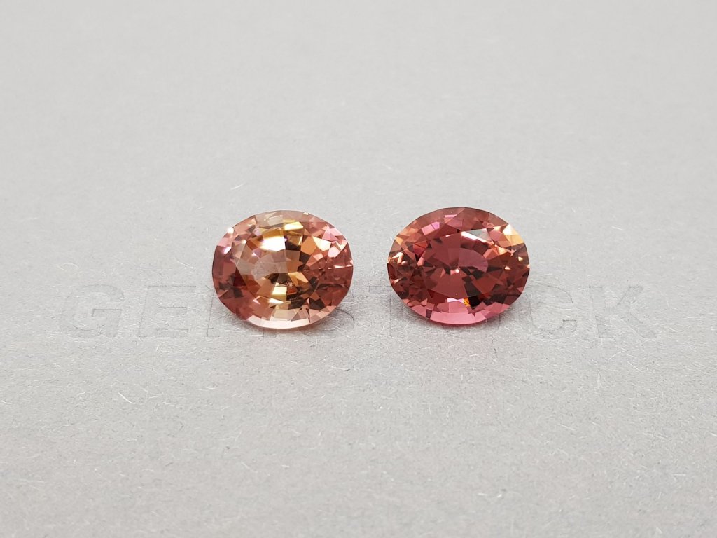 Pair of orange and pink tourmalines 9.72 ct Image №1