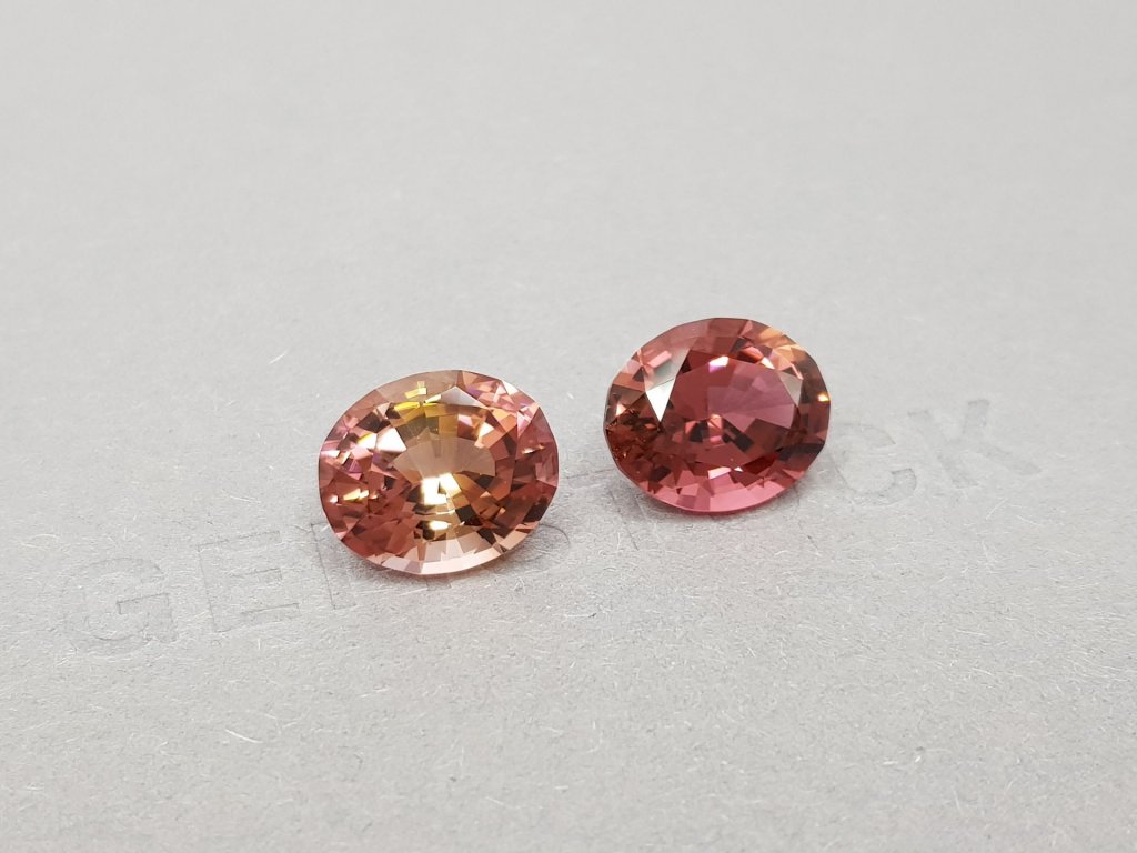 Pair of orange and pink tourmalines 9.72 ct Image №2