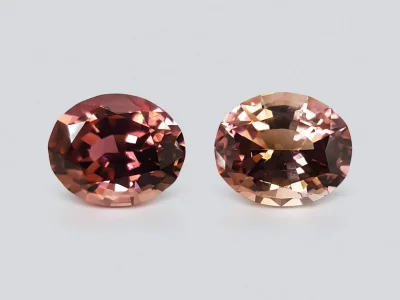 Pair of orange and pink tourmalines 9.72 ct photo