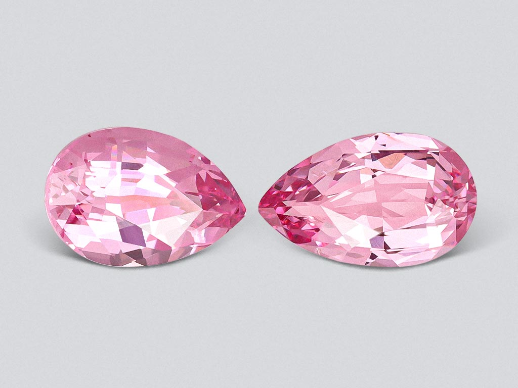 Pair of pink spinels in pear cut 1.90 carats, Tajikistan Image №1
