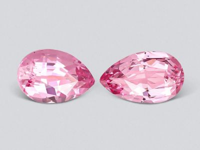 Pair of pink spinels in pear cut 1.90 carats, Tajikistan photo