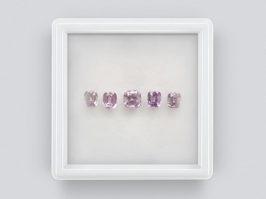 Set of unheated cushion-cut lavender sapphires 1.95 carats, Madagascar Image №1