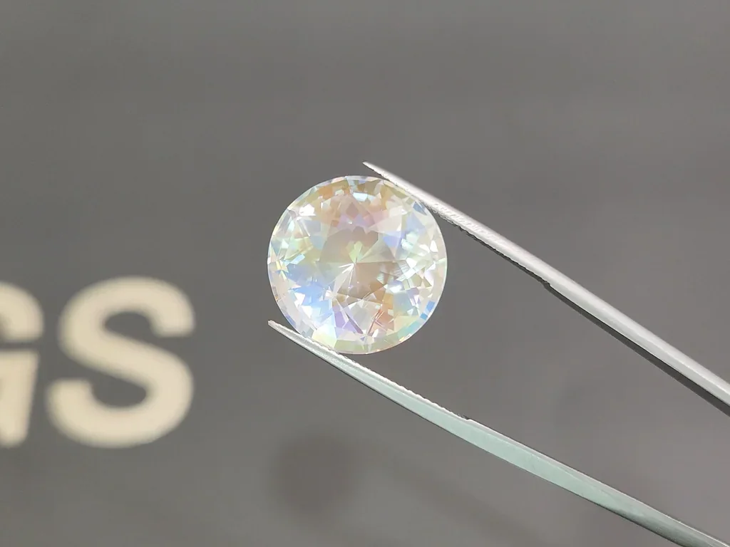 Piedra lunar arcoíris de talla redonda grande de 17,15 ct, Madagascar Image №3