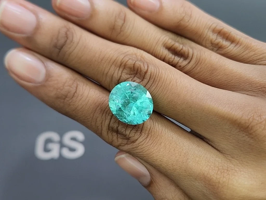 Neon-Paraiba-turmalin oval geschliffener 12,56 karat, Afrika Image №2