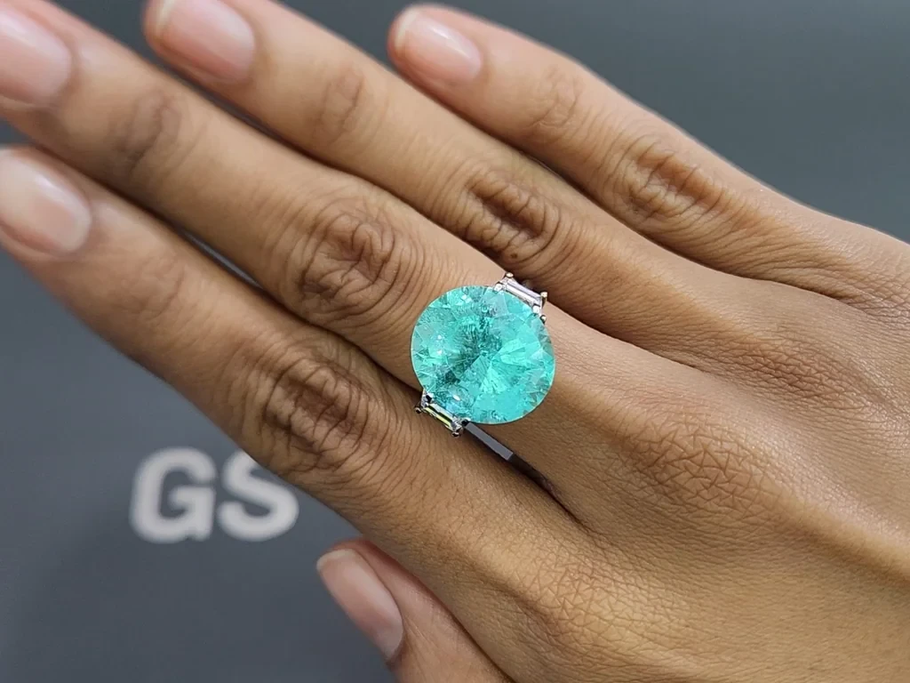 Neon-Paraiba-turmalin oval geschliffener 12,56 karat, Afrika Image №5