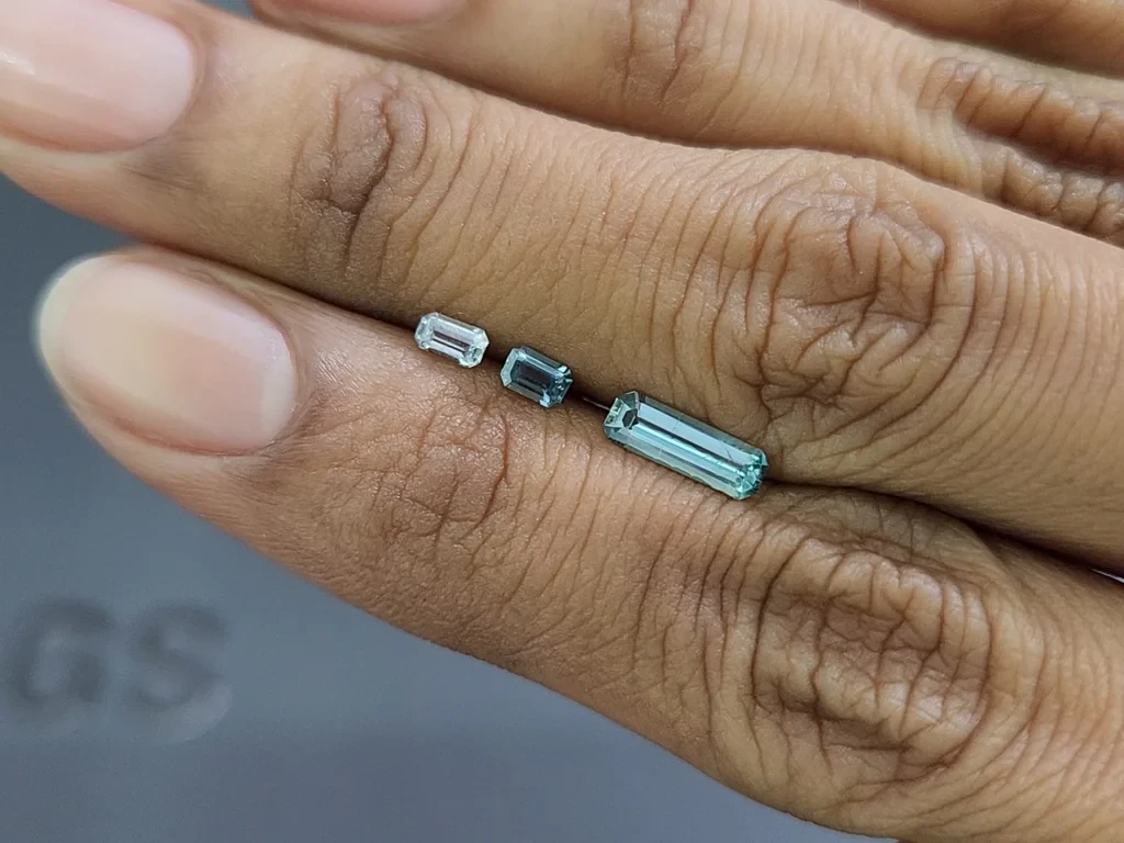 Aquamarine satz achteckig geschliffener 0,73 karat, Madagaskar Image №1