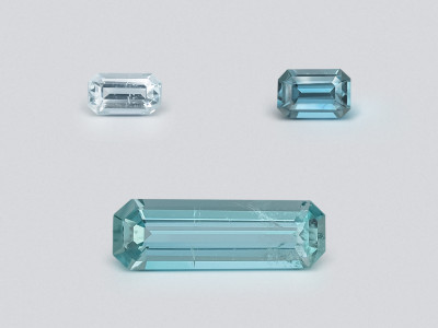 Set of aquamarines octagon cut 0.73 carats, Madagascar photo