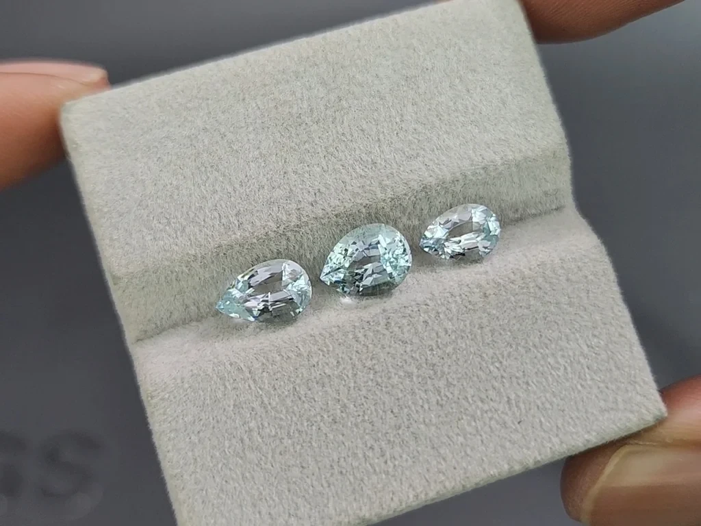 Ensemble aigues-marines taille poire, 2,52 carats, Madagascar Image №5