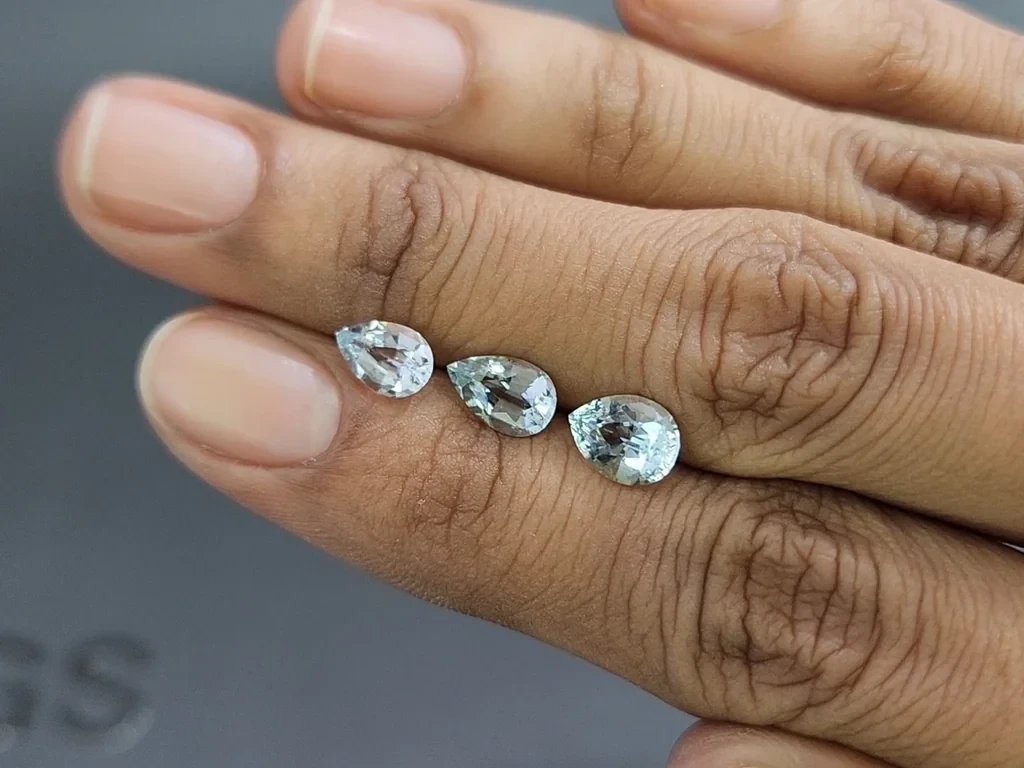 Ensemble aigues-marines taille poire, 2,52 carats, Madagascar Image №2