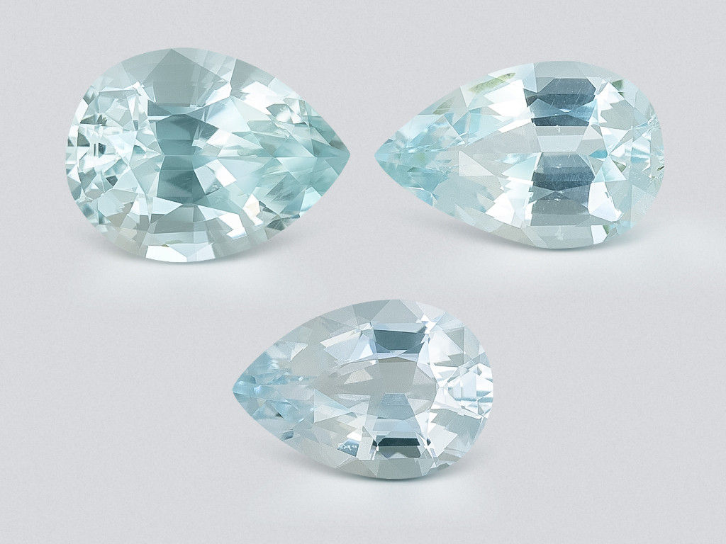 Ensemble aigues-marines taille poire, 2,52 carats, Madagascar Image №1