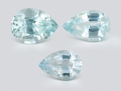 Set of aquamarines in pear cut 2.52 carats, Madagascar photo