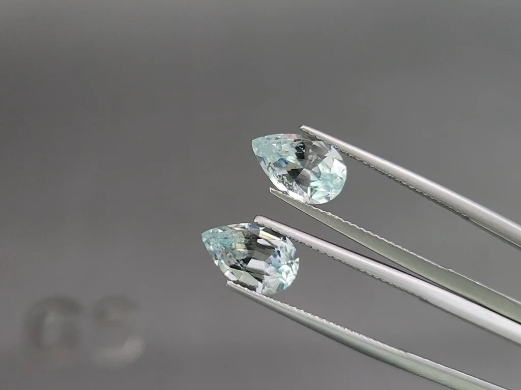 Set of aquamarines pear cut 5.67 carats, Madagascar Image №4