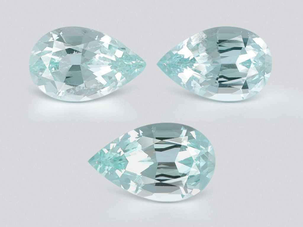 Set of aquamarines pear cut 5.67 carats, Madagascar Image №1