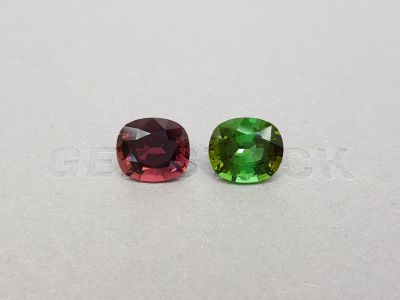 Contrasting pair of 11.56 ct tourmalines photo