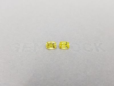 Pair of bright unheated lemon yellow sapphires 1.21 ct, Madagascar photo