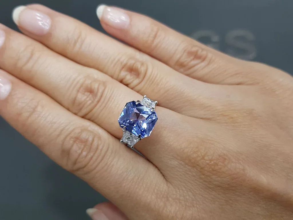 Saphir octogone bleu bleuet 5,09 ct Sri Lanka Image №4