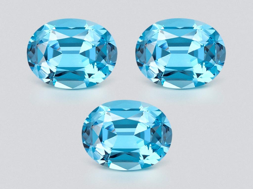 Set of Sky blue topaz in high precision oval cut 32.19 carats, Madagascar Image №1