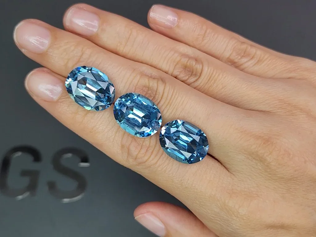 Set of Sky blue topaz in high precision oval cut 32.19 carats, Madagascar Image №2